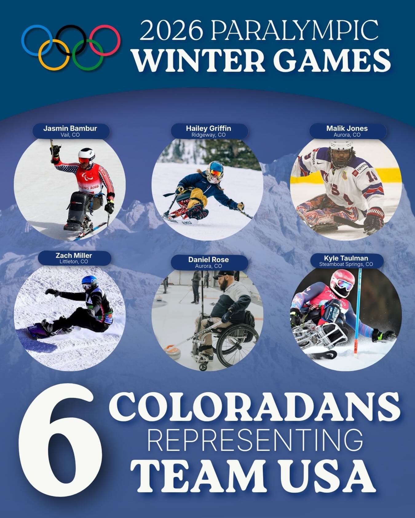Six Coloradans representing Team USA at the 2026 Paralympic Winter Games